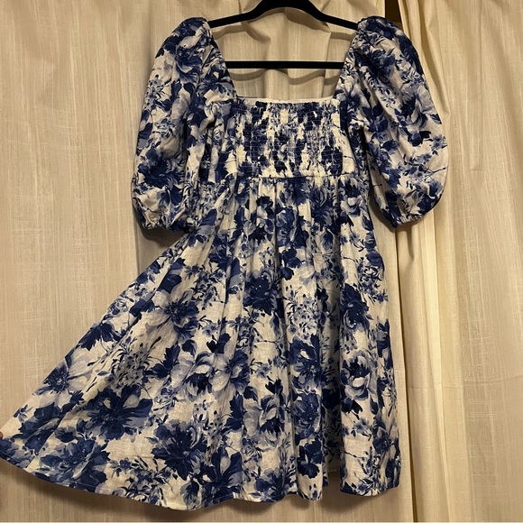 Abercrombie & Fitch The A&F Emerson Poplin Puff Sleeve Mini Dress Small Floral - Picture 13 of 14